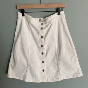 J. Crew White Denim Mini Skirt